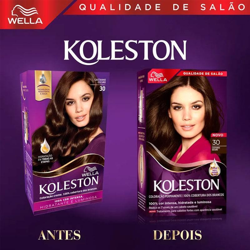 Tinta de Cabelo Koleston Castanho Escuro 30 em Oferta na Shopee