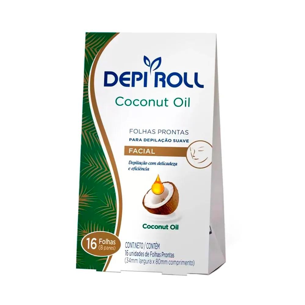 Folhas Prontas DepiRoll Facial Óleo Coco 16 unidades em Oferta na Shopee