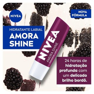 Hidratante Labial Nivea Amora Shine 4,8g em Oferta na Shopee