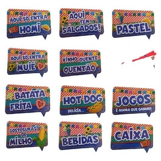1 Placa Festa Junina Barraca Arraiá Decorativa Sinalização