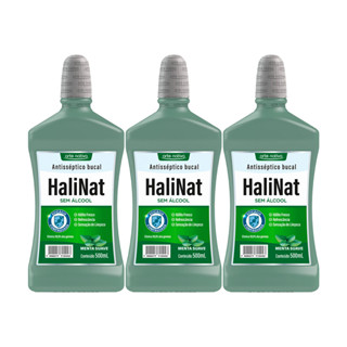 Kit 3 und Halinat Antisseptico Bucal Menta Suave 500 ml em Oferta na Shopee
