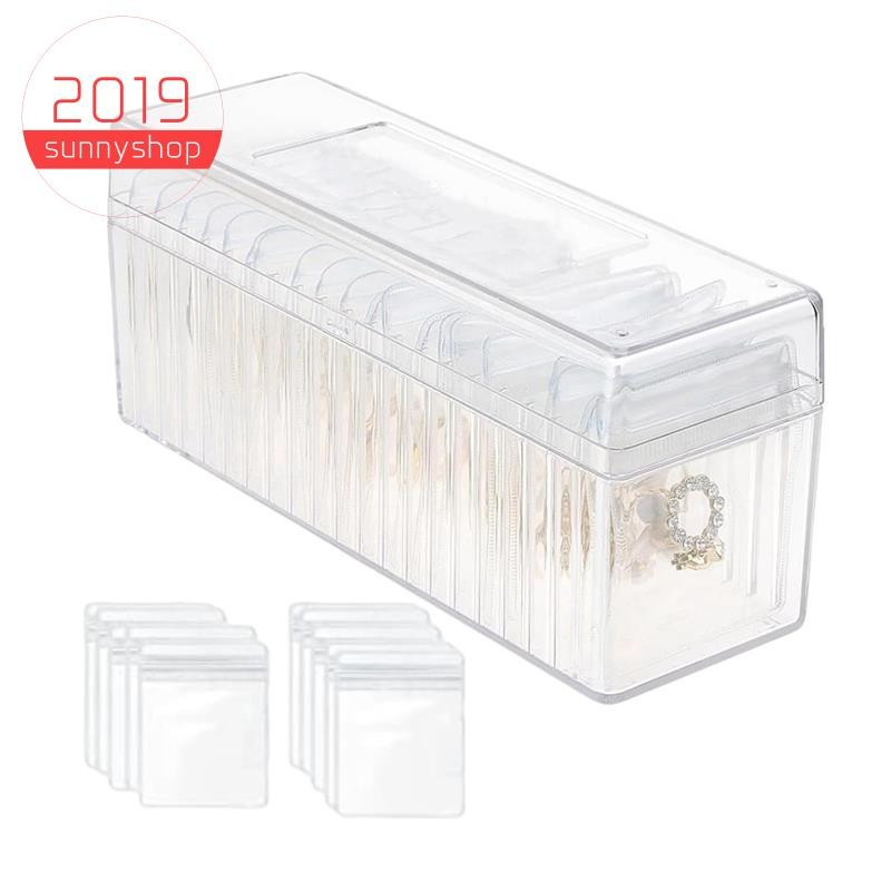 💖Organizador De Caixa De Jóias Acrílico , Com 20 Sacos Anti-Manchas Portáteis , De Viagem