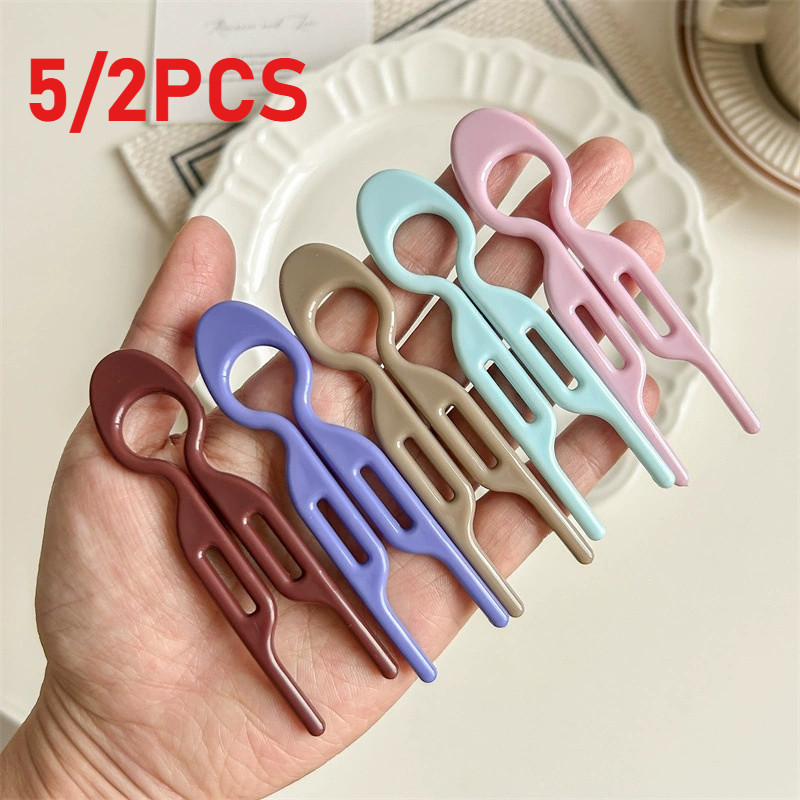 5/2 Pçs Simples Pequeno Peixe Hairpin Feminino Bola Cabeça Disco Em Forma De U Artefato De Cabelo