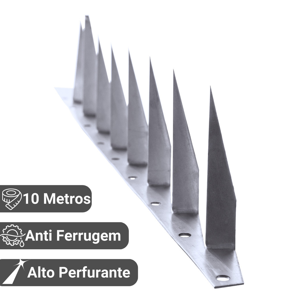 10 Metro De Lança Simples Para Muro Proteção Espeto Cerca Ouriço Alta Perfurante