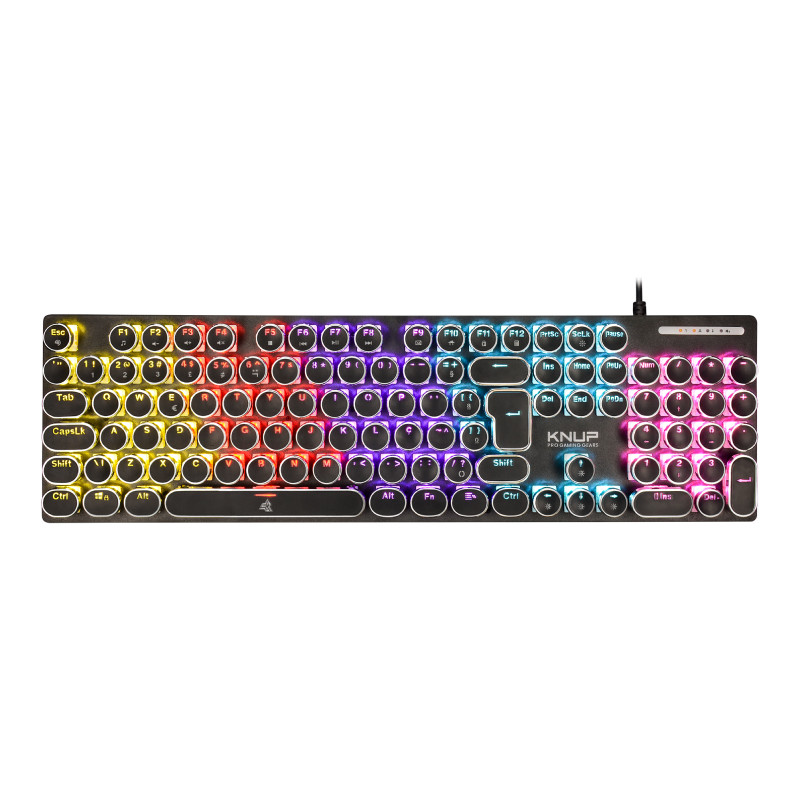 Teclado Mecânico Gamer Knup KP-TE142 Iluminação Rainbow Switches Black - detalhe