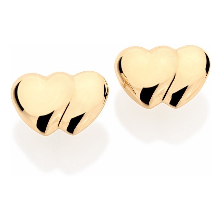 Brinco Corações Lisos Sobrepostos Rommanel 523611 em Oferta na Shopee