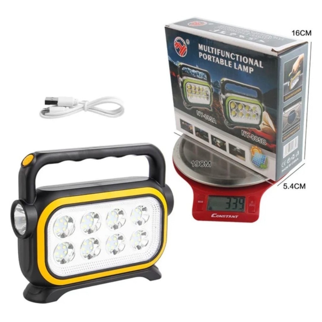 A Lanterna Portatil Iluminação De Emergência Recarregável Solar 8 Led Super Potente
