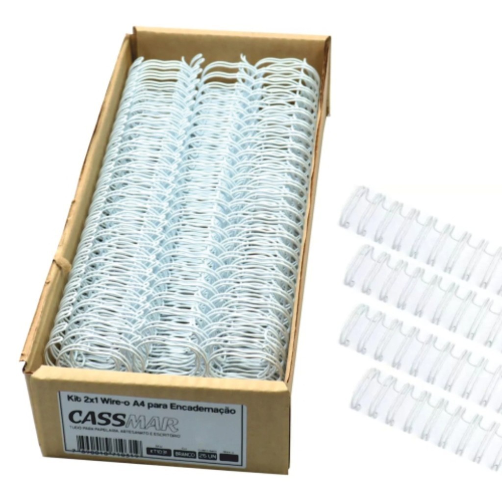 Wire-o para Encadernação A5 3/4 2X1 para 140fls Branco 04un em Oferta na Shopee