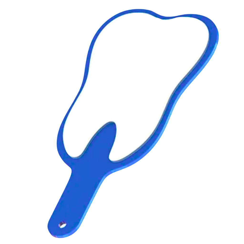 Espelho de Mão Azul Toucador Formato de Dente p/ Dentista em Oferta na Shopee