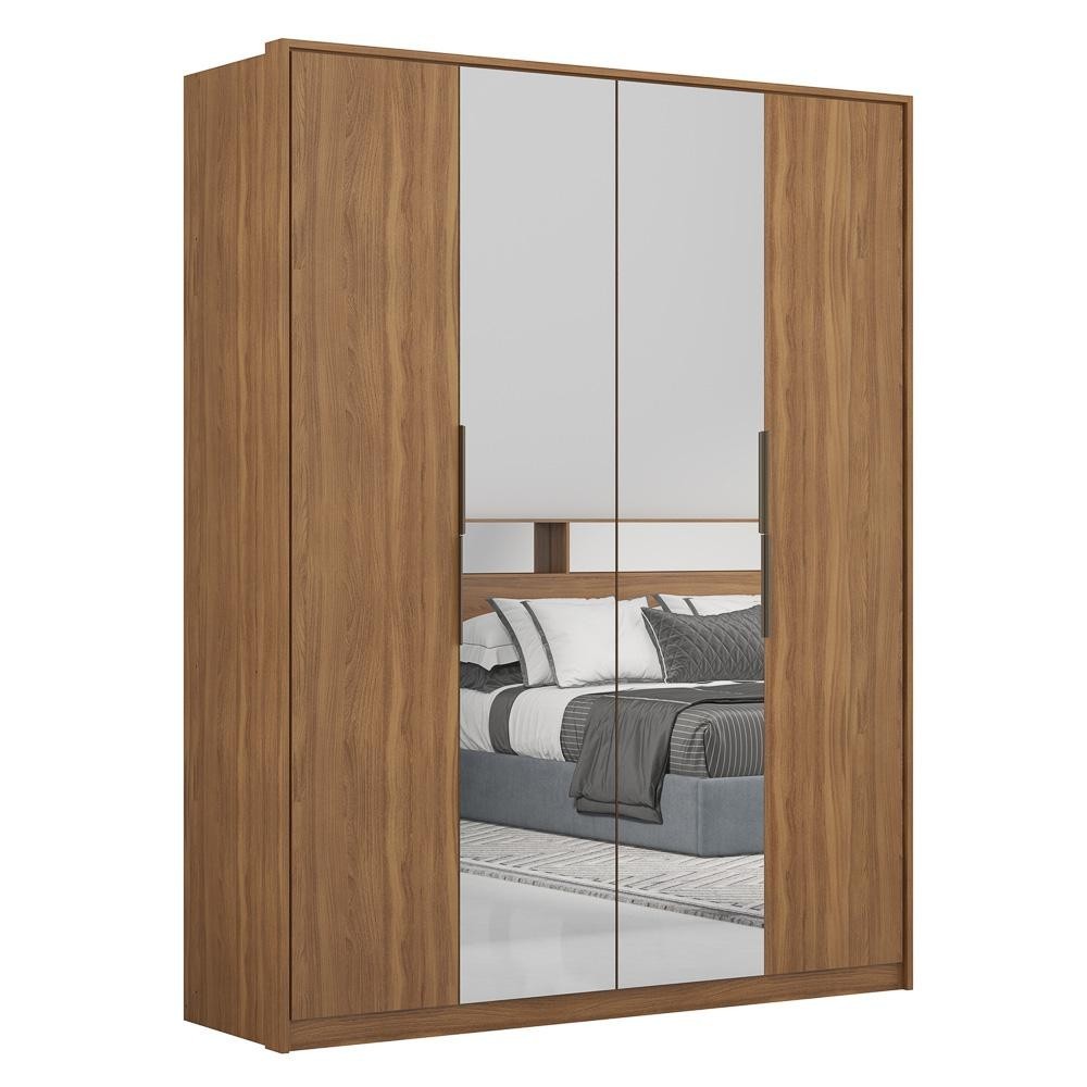 Guarda Roupa Casal 4 Portas 2 Com Espelhos Attore D02 Amendola Touch - Mpozenato
