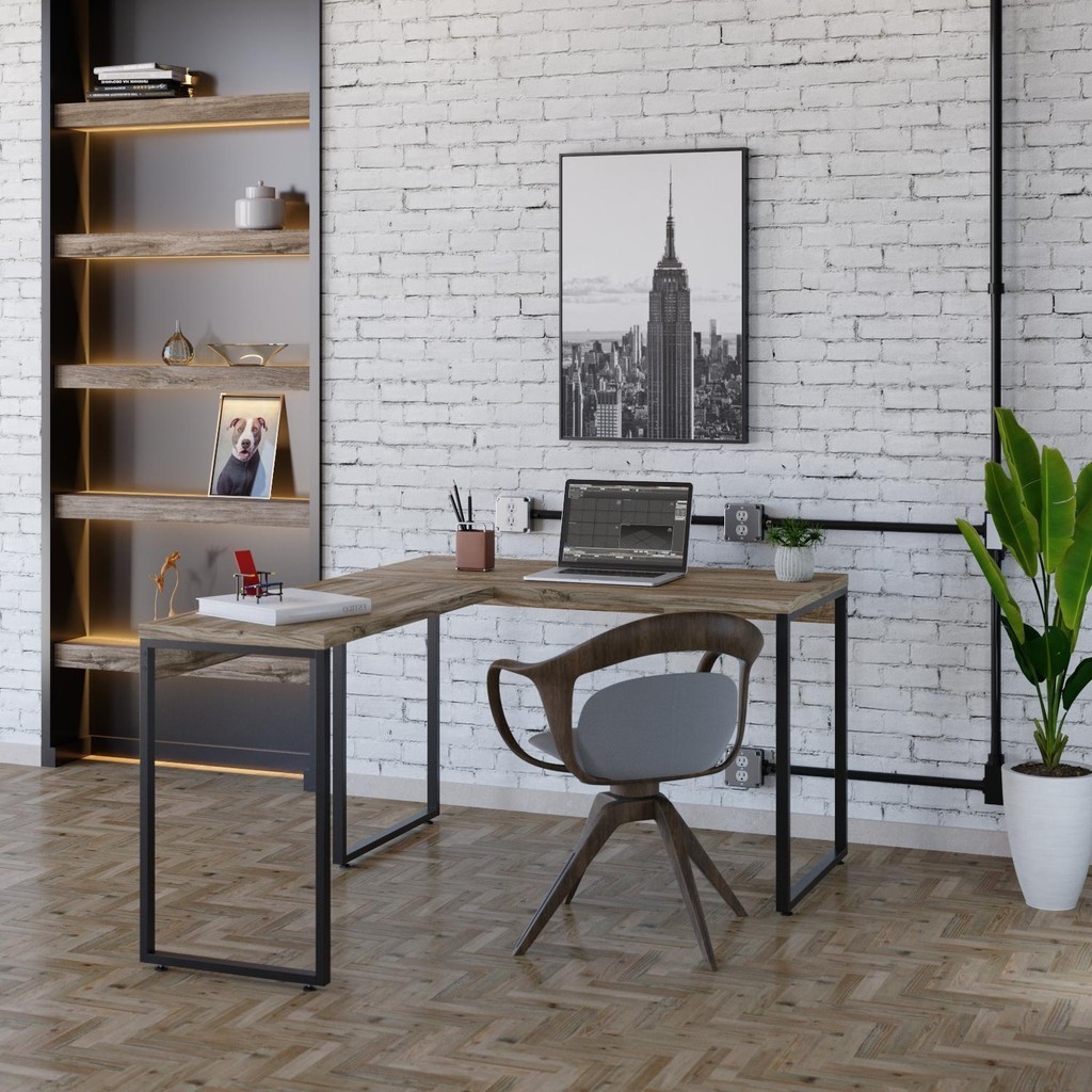 Mesa em L Kuadra Office 120X150X75cm