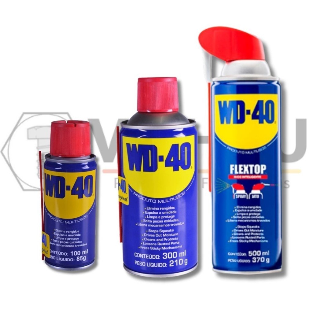 WD-40 Óleo lubrificante Multiuso desengripante Original 100ML/ 300ML/ 500ML (Com bico inteligente Flextop)