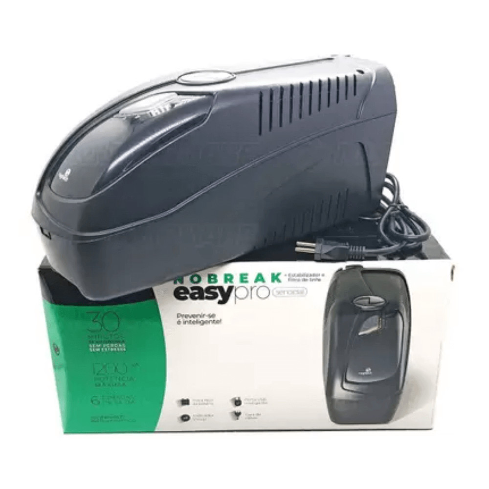 Nobreak Ragtech 1200VA Easy Pro 1200s USB-M2 6 tomadas 60Hz Monovolt 220V Proteção Elétrica