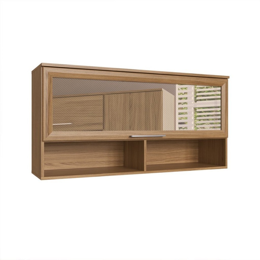 Armário Aéreo 1 Porta Basculante com Nicho Gaia  Móveis