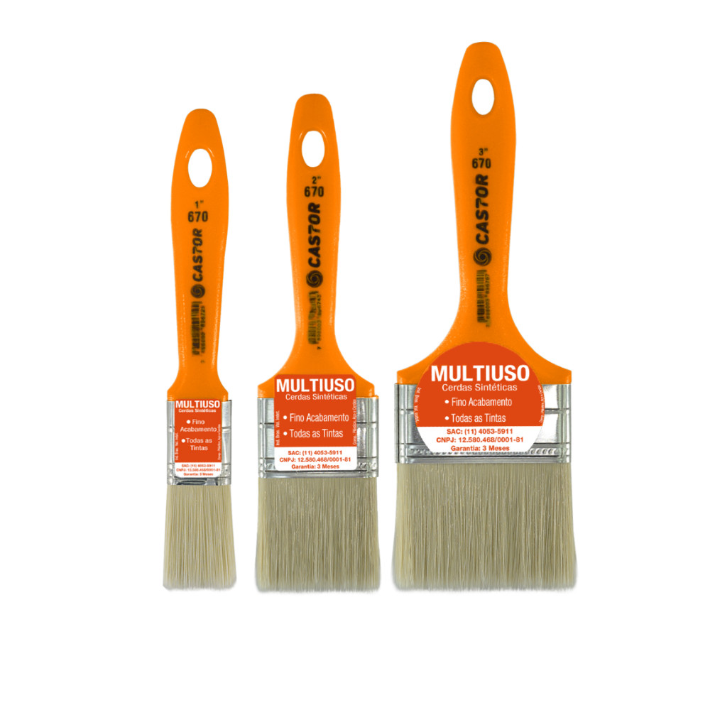 Kit 3 Trinchas Seda Plus Cerdas Sintéticas Série 670 Castor em Oferta na Shopee
