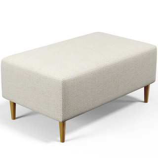 Puff Decorativo Sala de Estar Cléo W01 Pés Palito 90 cm Linho Champagne - Lyam Decor em Oferta na Shopee