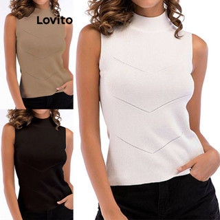 Lovito Regata Básica Lisa Casual Para Mulheres LNL48084