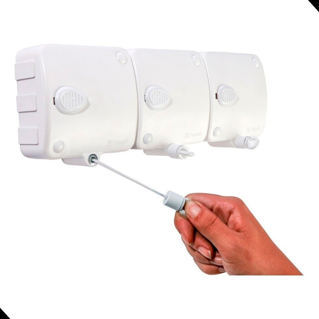 Varal retratil modular de parede 3 modulos 6 metros em Oferta na Shopee