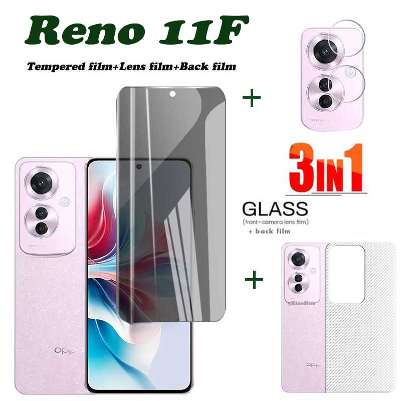3 Em 1 Para OPPO Reno 11F A79 A59 A74 A95 A94 A55 A54 A8 A5S A3S A76 Protetor De Tela Anti-Espionagem E Filme De Cerâmica Macia Fosca De Cobertura Total Película De Gás Temperado De Alta Transparência Com Lente em Oferta na Shopee