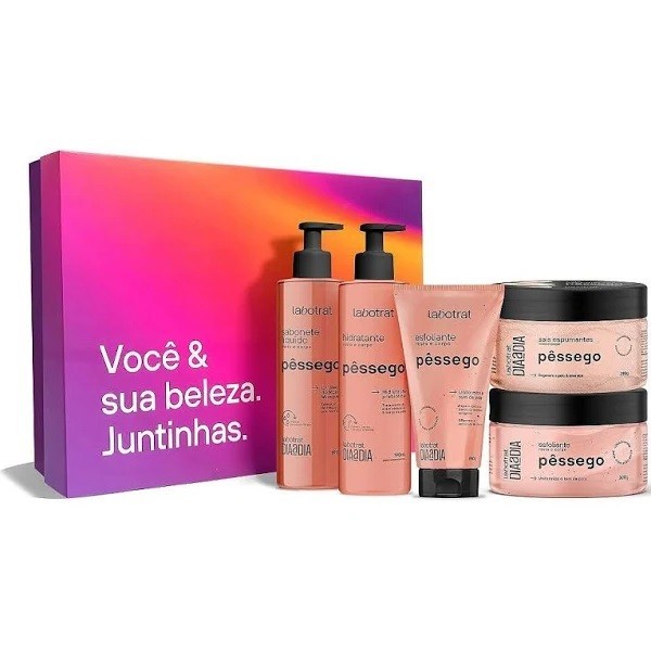 Kit Experiência Banho Dia A Dia C/ 5 Itens Pêssego - Labotrat