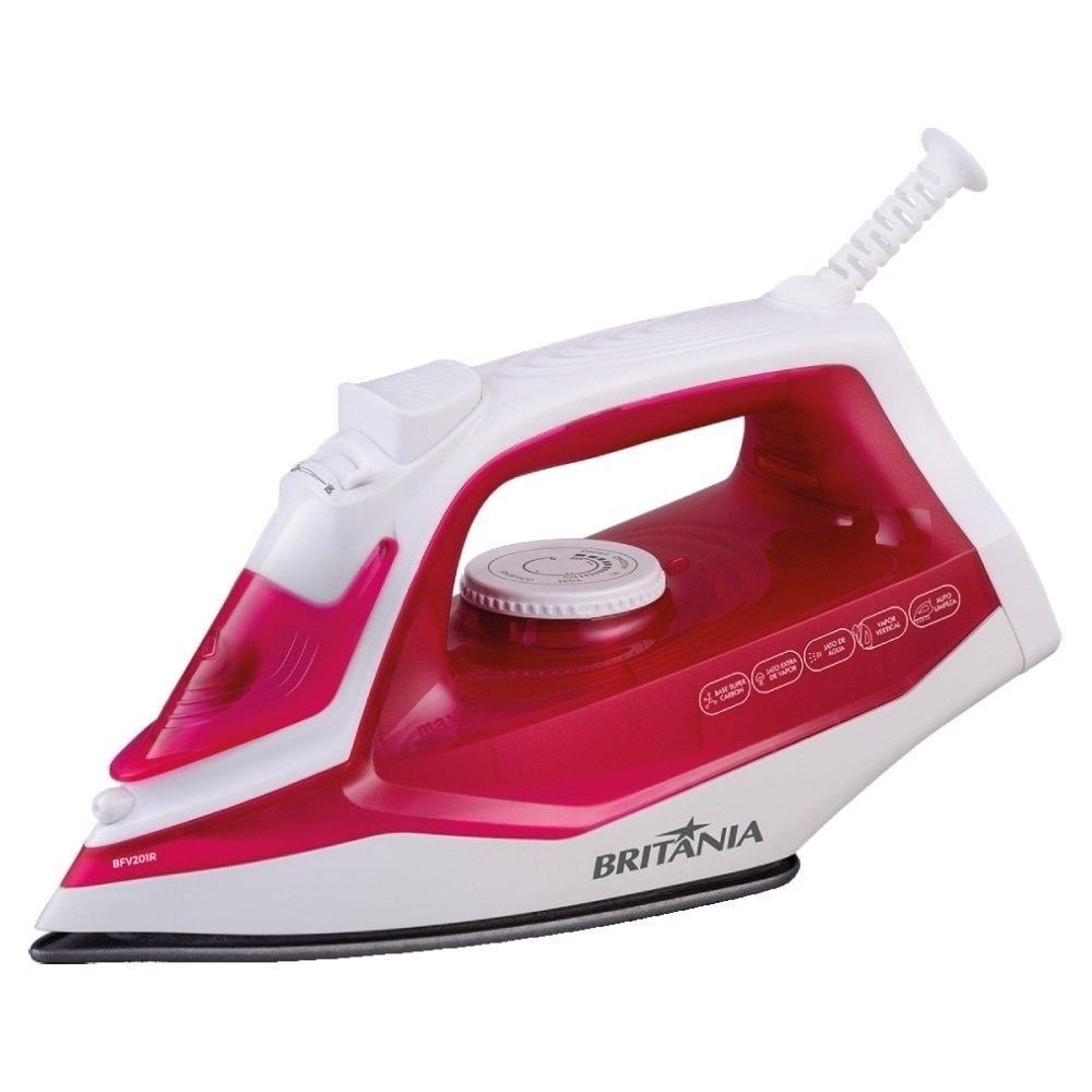 Ferro de Passar a Vapor Britânia BFV201R | Base Antiaderente, Copo Dosador, Rosa - Home Appliances