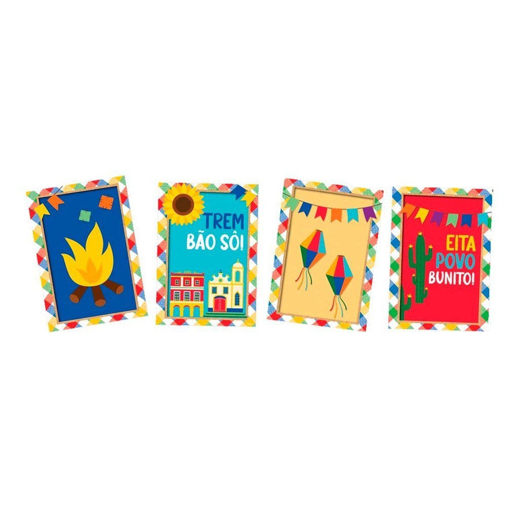 Decoração Festa Junina Parede Kit 4 Quadrinhos Personalizados Com Frases São João em Oferta na Shopee