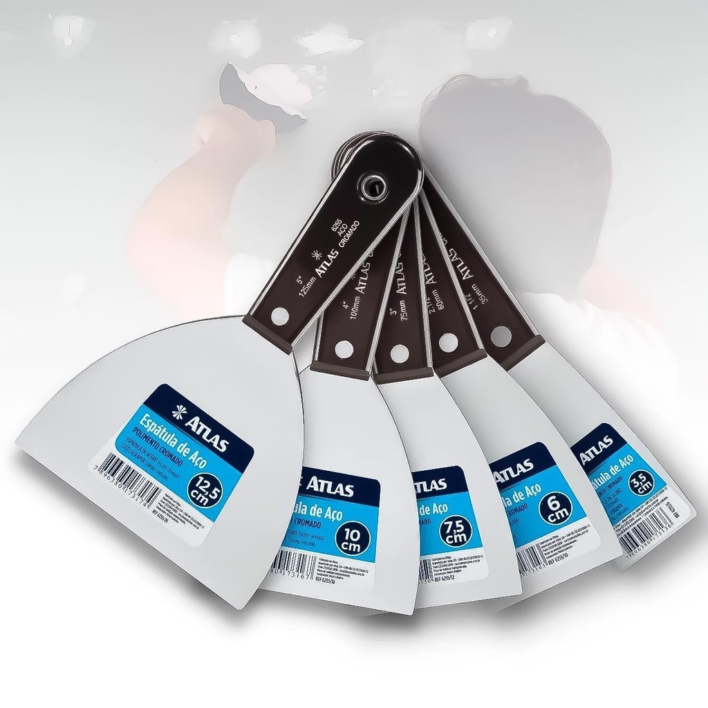 Espátula Aço Cromado Cabo Plástico Multiuso Vários Tamanhos Cozinha Culinária Obras Pintura Raspar em Oferta na Shopee