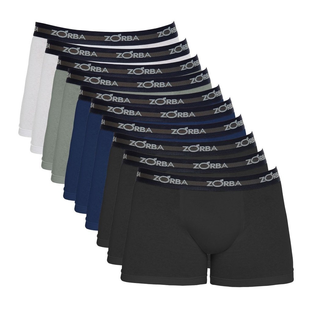 Kit 10 Cuecas Zorba Boxer Max Algodão 702 - Men Clothes