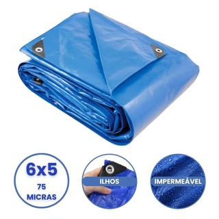 Lona Plastica Cobertura Impermeavel Azul 6x5 Starfer em Oferta na Shopee