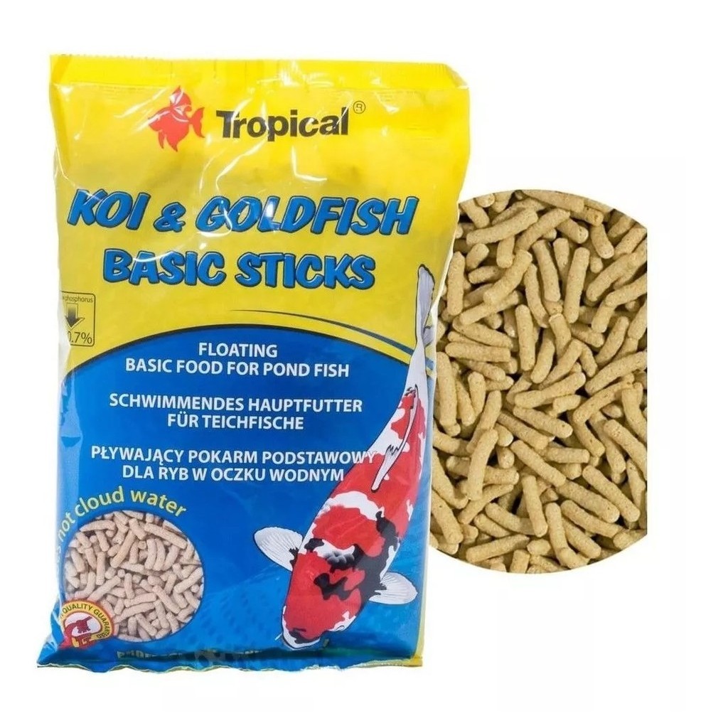 Ração Koi & Goldfish Basic Sticks Bag 90g Tropical