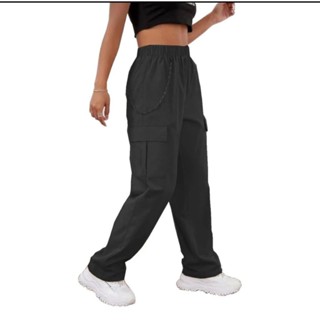 Calça Cargo Tactel feminina Lateral Unissex streetswear COM CORRENTE em Oferta na Shopee