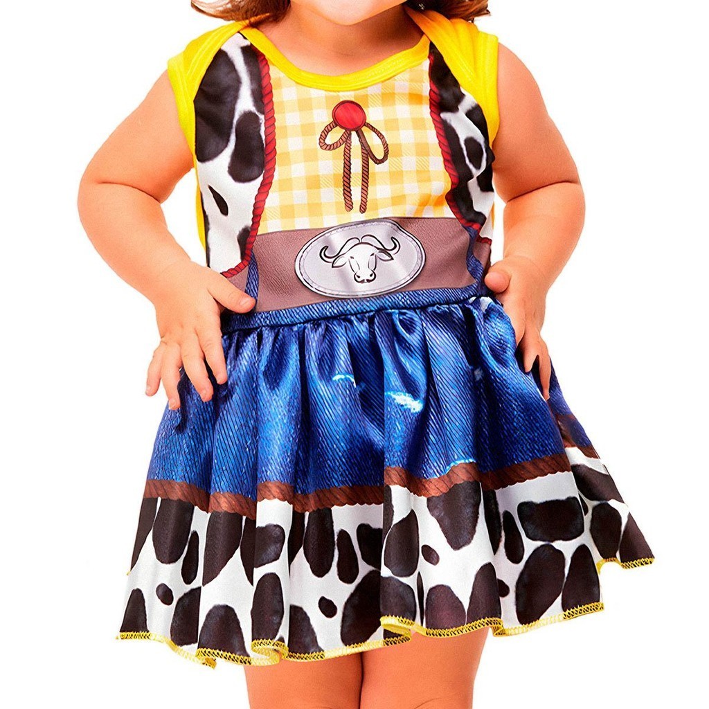 Fantasia Bebe Menina Vestido Xerife Country Boiadeira de 0 a 1 ano