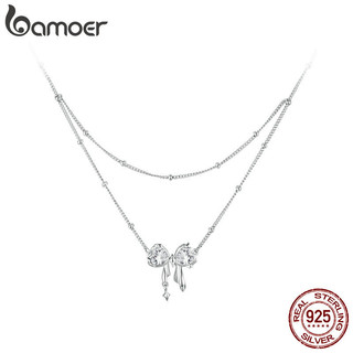 Colar De Fita Bamoer 925 Sterling Dazzling Bowknot Jóias Presentes Para Mulheres em Oferta na Shopee