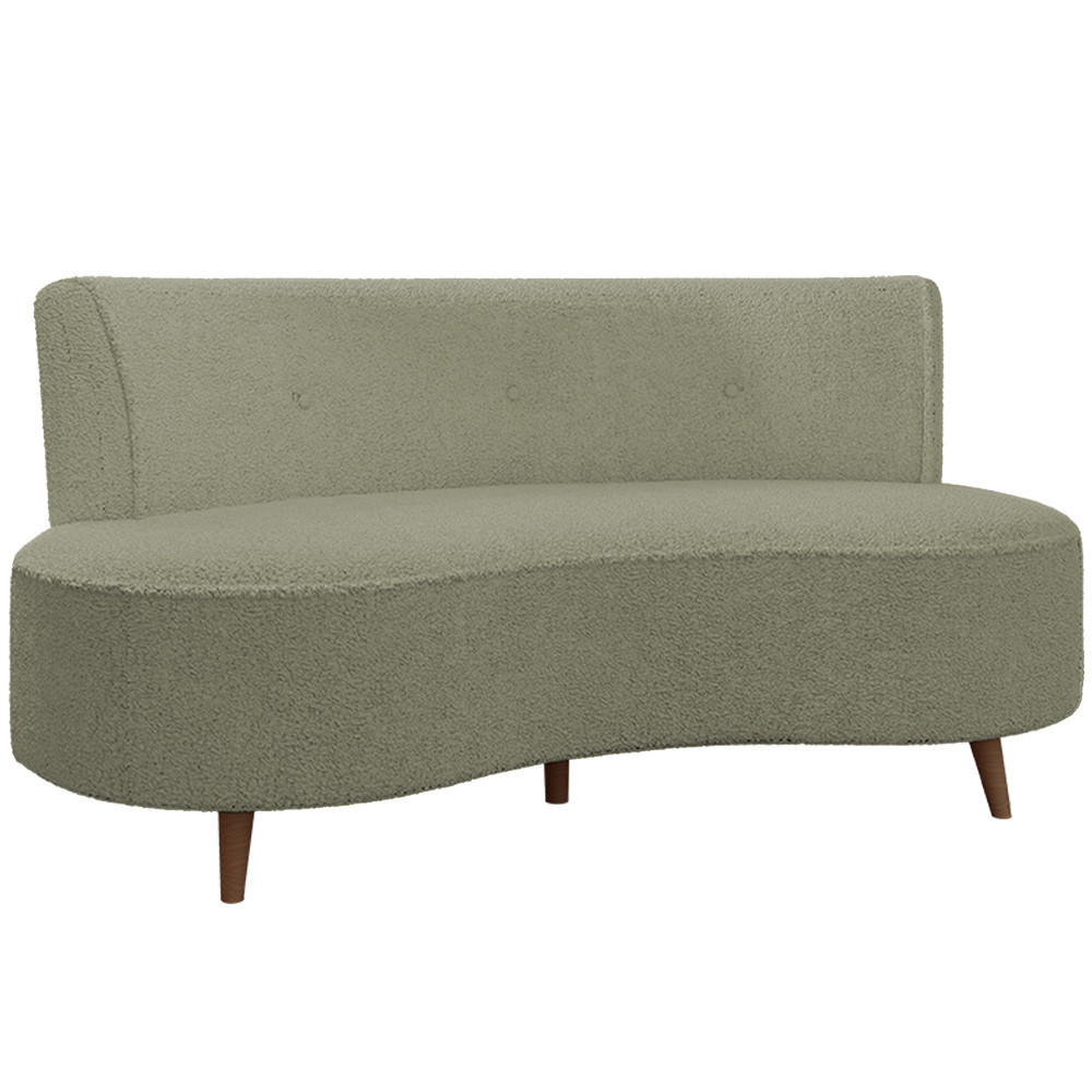 Sofá Chaise Living 2 Lugares 160cm para Sala Istambul K01 Bouclê Verde - Lyam Decor - Home & Living