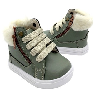 Sapatinho de Bebê Calçado Tênis Bota Verde Militar Com Pelinhos Menina Menino Unissex em Oferta na Shopee