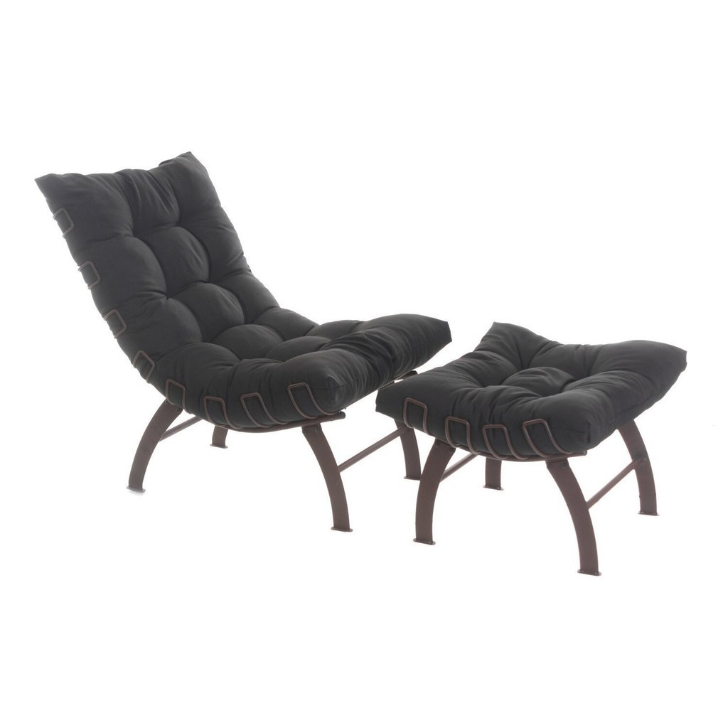 Poltrona com Puff Costela Aramada em Oferta na Shopee