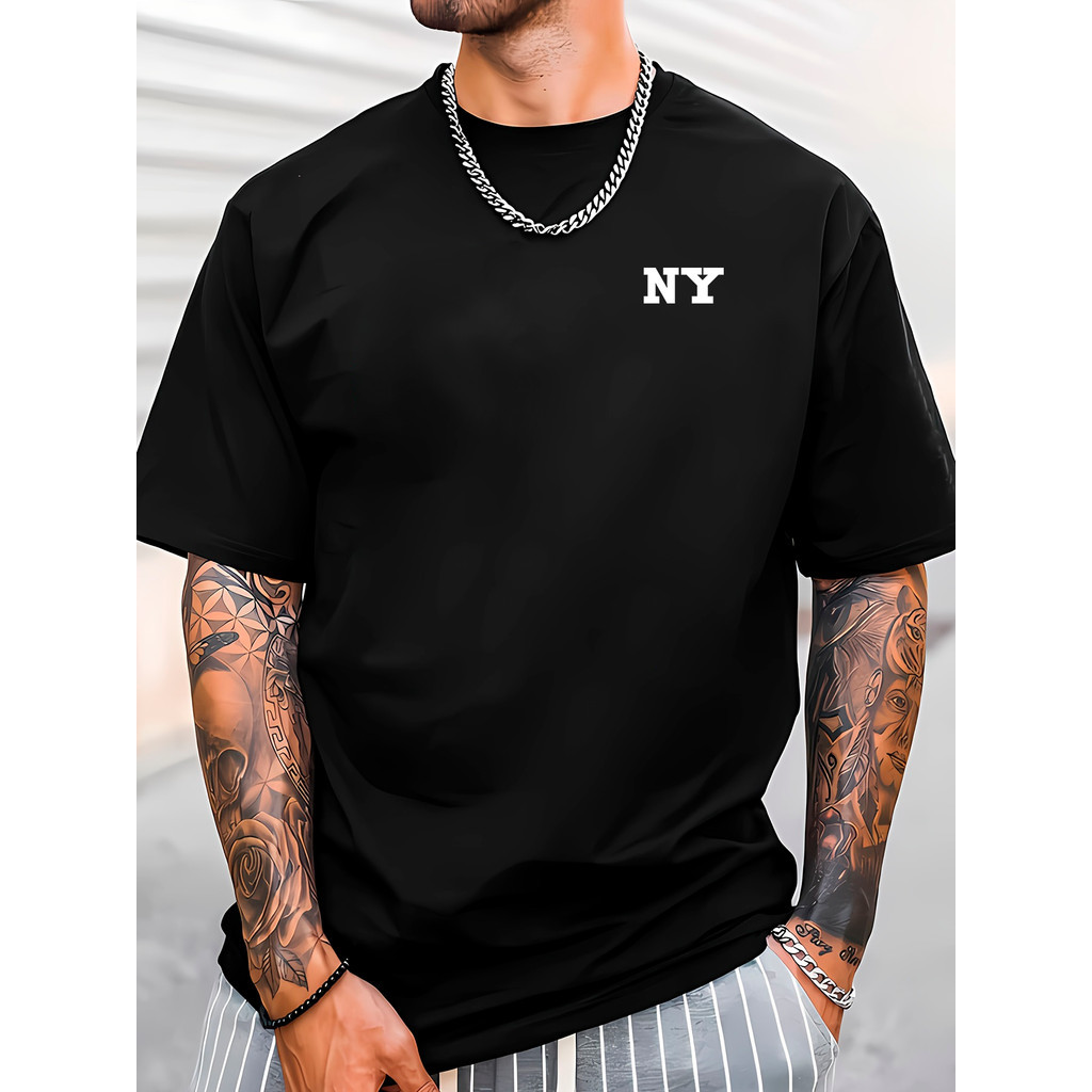 Camiseta Cores ny Estampada Marrom Bege Branco 100% Algodão Lançamento Exclusiva style Liquidação
