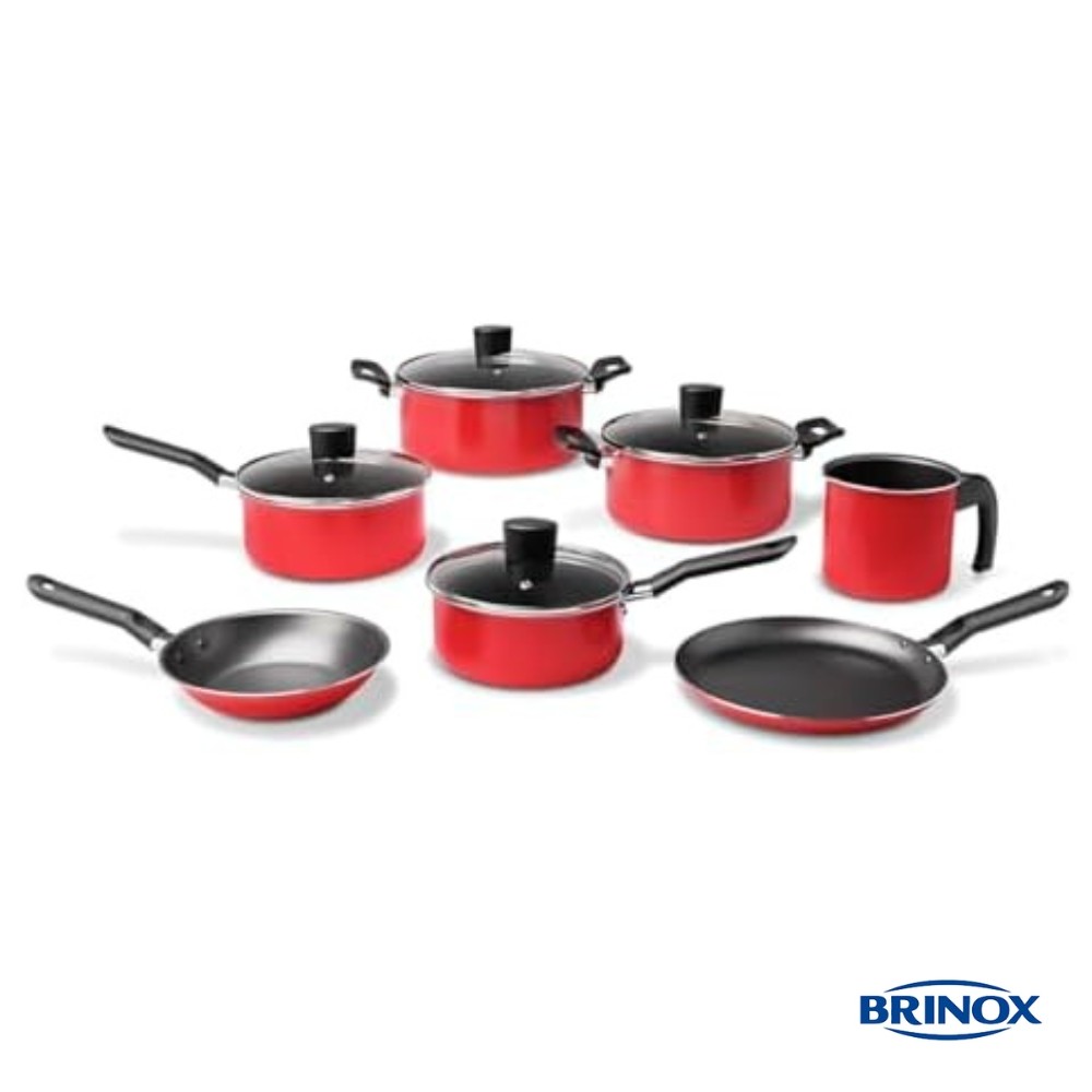 Conjunto Panelas Jogo de Panelas Garlic 7 Peças Brinox Antiaderente Alta Durabilidade Design Moderno