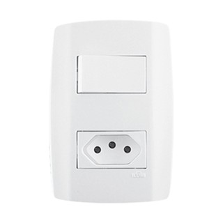 Conjunto Interruptor Simples com Tomada 10A Slim Ilumi em Oferta na Shopee