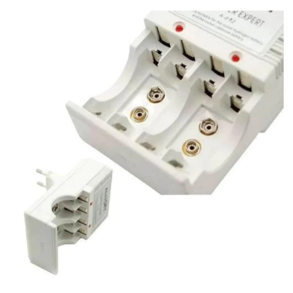 Kit Carregador De Pilhas E Pilhas Recarregáveis E so pilha - detalhe