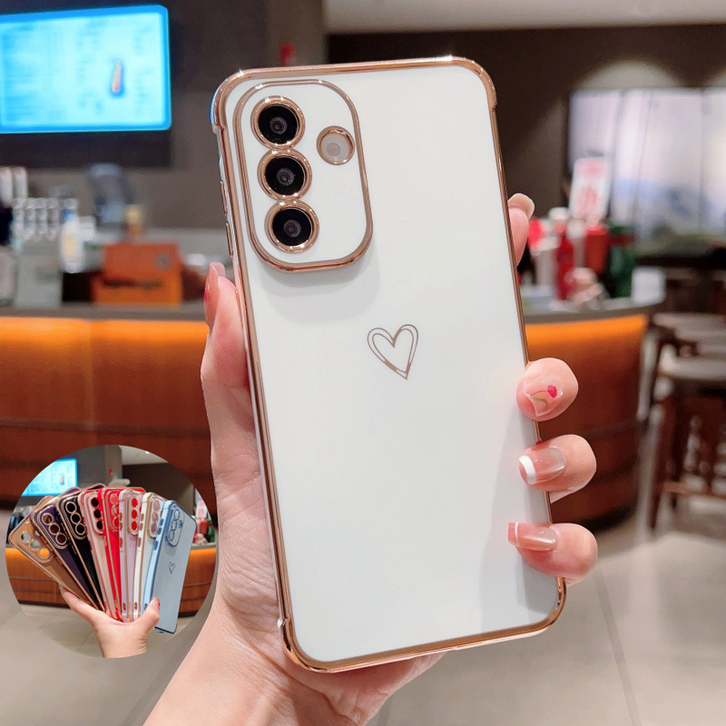 Capa Luxuosa Revestida De Coração Amor Para Samsung Galaxy A56 A36 A55 A35 A54 A34 A26 A25 A24 A23 A16 A15 A14 A13 5G TP