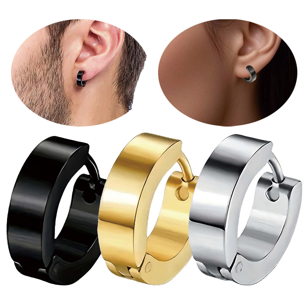 Brincos de piercing de aço inoxidável antialérgicos para homens e mulheres