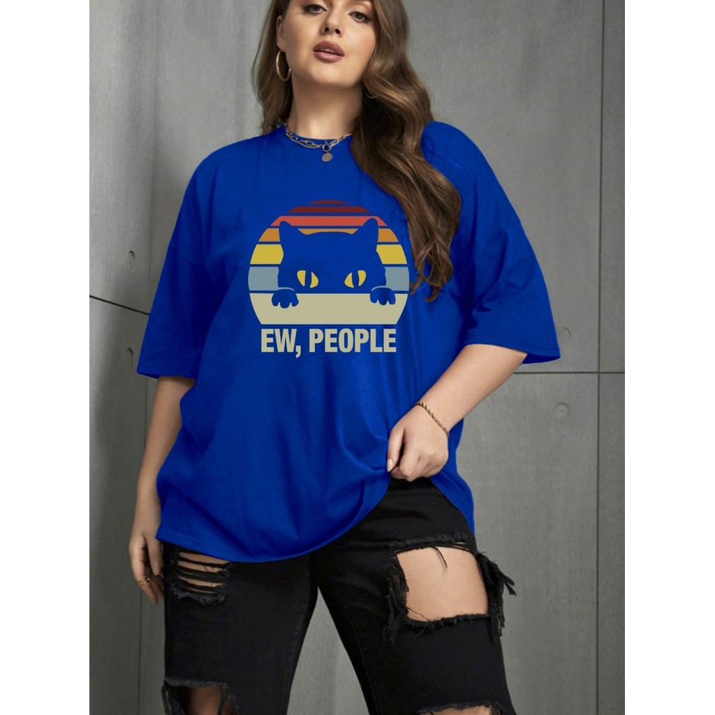 Blusa Oversized Streetwear Camisa Manga Curta T Shirt Personalizada Estampa Frase Ew People