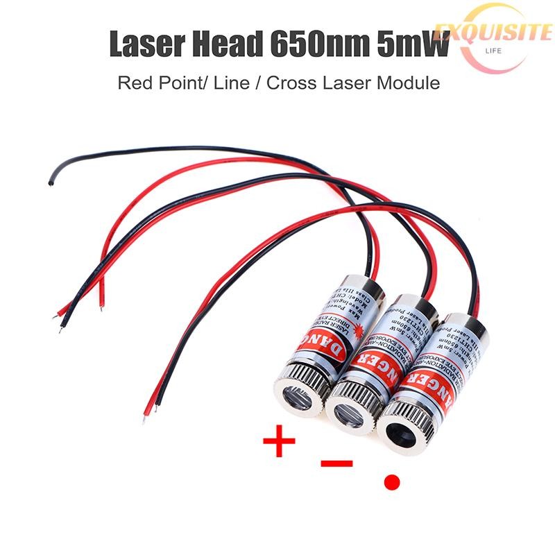 [EL] 650nm 5mW Ponto Vermelho/Linha/Módulo Laser Cruzado Tubo 3v-5v Pontilhado Usado Para Ponteiros De Luz Vermelha Novo em Oferta na Shopee