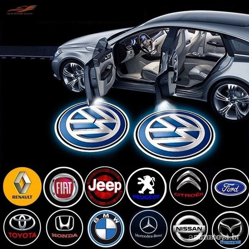 2 Peças LED Sem Fio Porta Do Carro Bem-Vindo Projetor Laser Luz Sombra Logotipo Lâmpada Universal