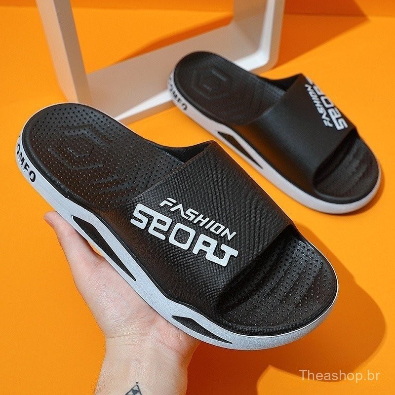 Chinelo De Praia De Luxo Antiderrapante Unissex Com Design De Alfabeto