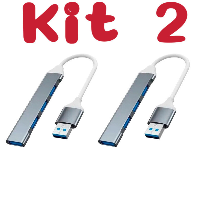 Kit 2  Hub Usb 3.0 4 Portas 5 Gbps Super Rapido Mouse Teclado Hd JIMMY em Oferta na Shopee