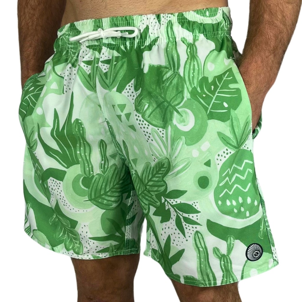 Bermuda Shorts Surftrip Floral Verde - Men Clothes