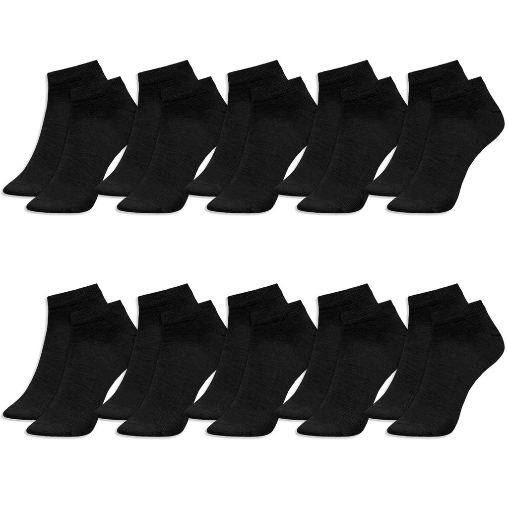 Kit Com 10 Pares de Meias Sapatilha Algodão Esportiva Mash