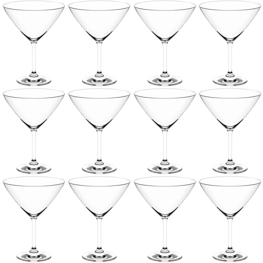 Conjunto 12 Taças de Cristal 210ml Dry para Martínis Drinks Coquetéis Haus Concept